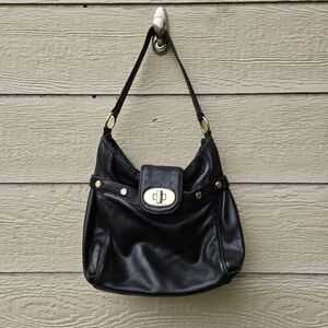 Michael Kors black leather hobo bag